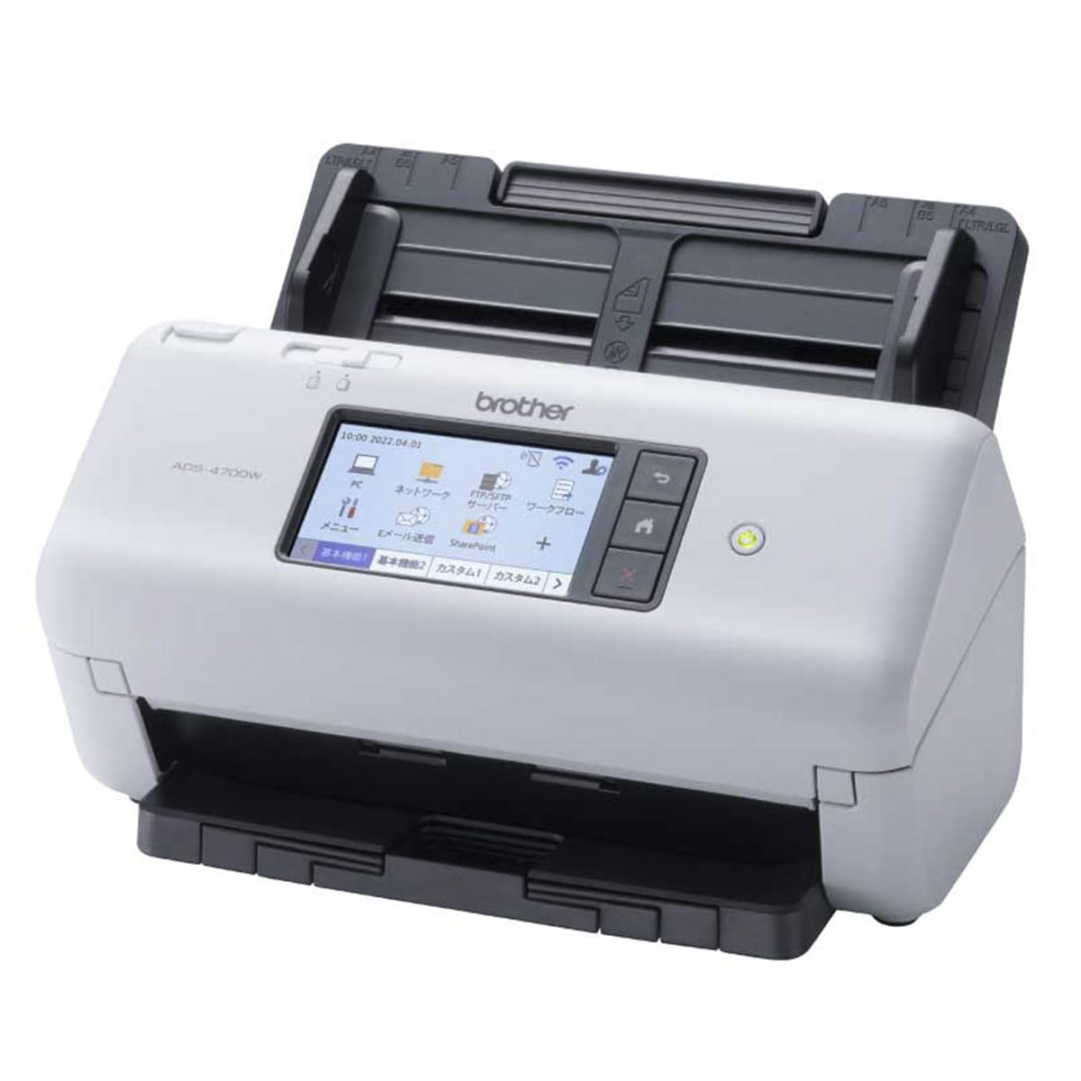 

Brother Industries Document Scanner LAN ADS-4700W (wired/wireless compatible/40ppm/touch panel/ADF80 sheets) білий