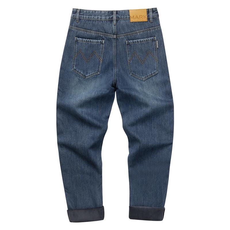 Mark Fairwhale Men's Loose Straight-Leg Fleece Lined Jeans