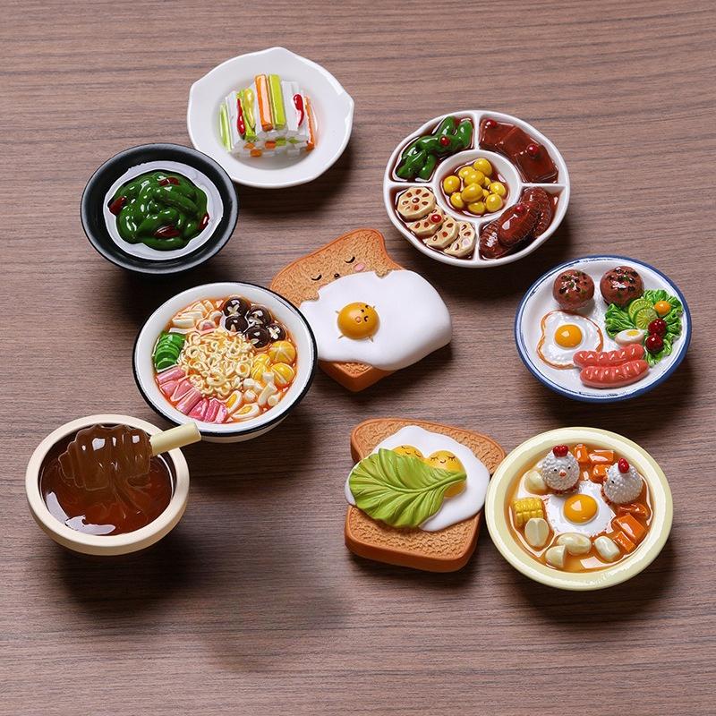Simulated Food Refrigerator Sticker Chinese Food Toy Magnetic Sticker Refrigerator Decoration 3Resin Po Wall Magnetic Suction
