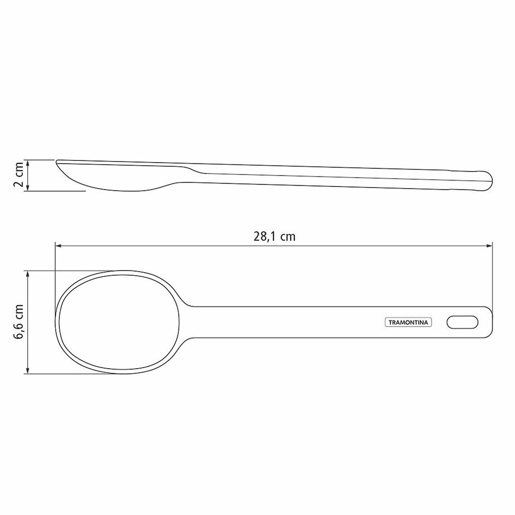 Tramontina Molde Serving Made In Product TRAMONTINA Spoon, 28cm, Gray, Silicone, Spatula, Ladle, Heat-Resistant, Dishwasher-Safe, Brazil, Code