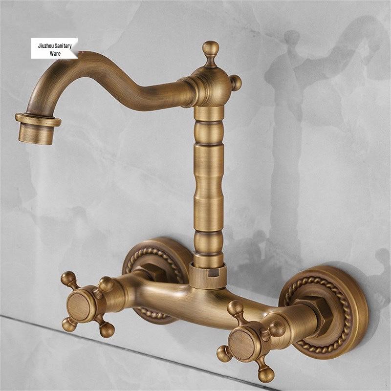 European Antique Brass Rotatable Kitchen Faucet