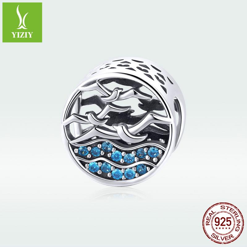 DIY Jewelry Accessories: Beaded S925 Sterling Silver Seagull Bracelet Beads SCC1454