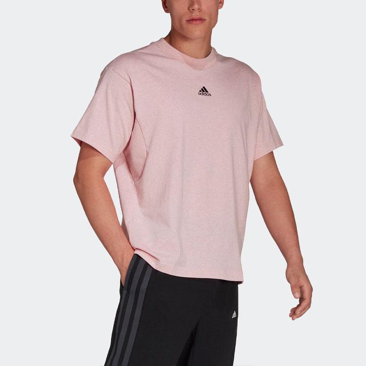 Adidas Drop Shoulder Sleeve T Shirt Unisex Pink H65778