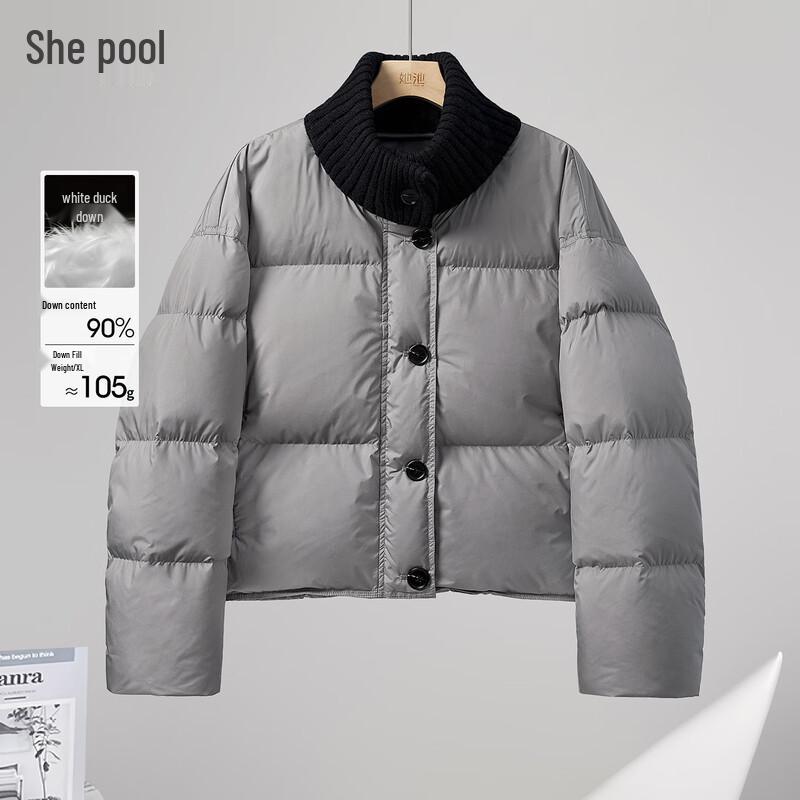 

Women s 90% Duck Down Color Block Puffer Jacket L