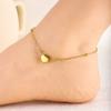 Trendy Double Layer Titanium Steel Love Heart Anklet Gold Versatile Foot Jewelry Set