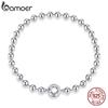 Bamoer 925 Sterling Silver Pure Silver Round Bead Bracelet Forever Love Chain Women Fashion Basic Bracelets SCB208