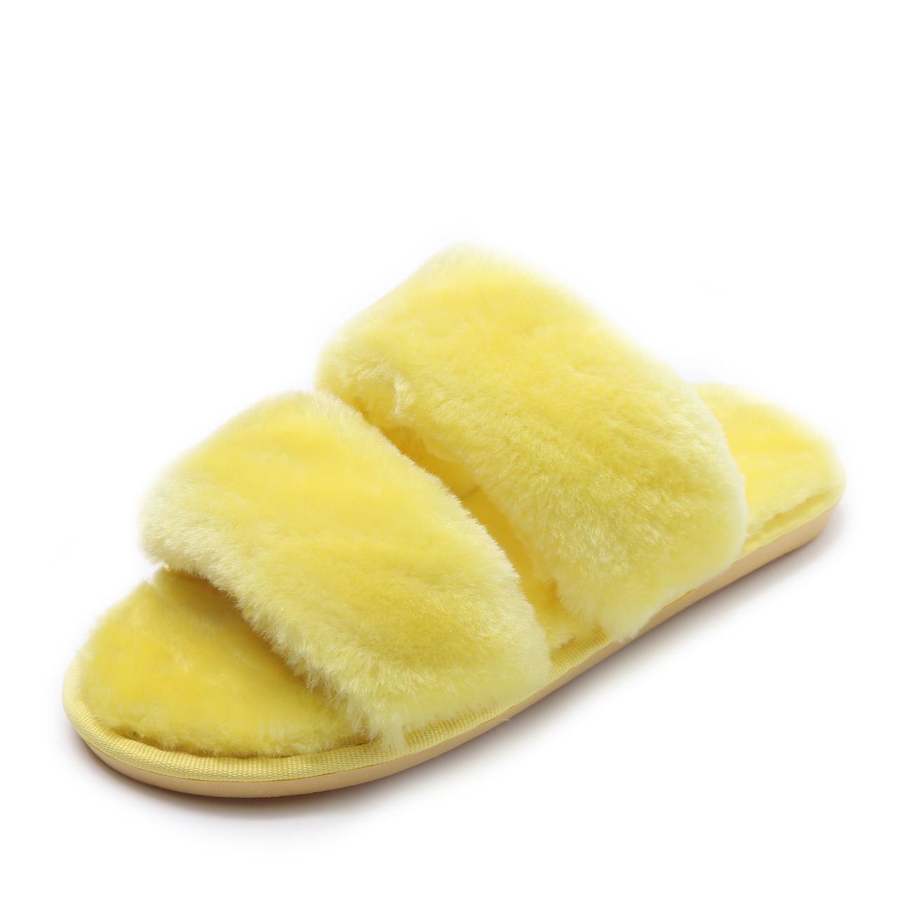 

Winter Plush Slippers Women Home Fashion Leopard Fluffy Soft Indoor Floor Ladies Open Toe Slides Winter New Warm Cotton Slippers 36-37 жёлтый