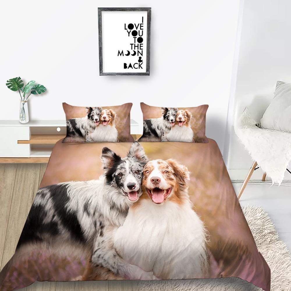 3D Pet Dog Pattern Bedding Set Home Decoration Gift for Boys and Girls Single Bed Double Bed Decoration