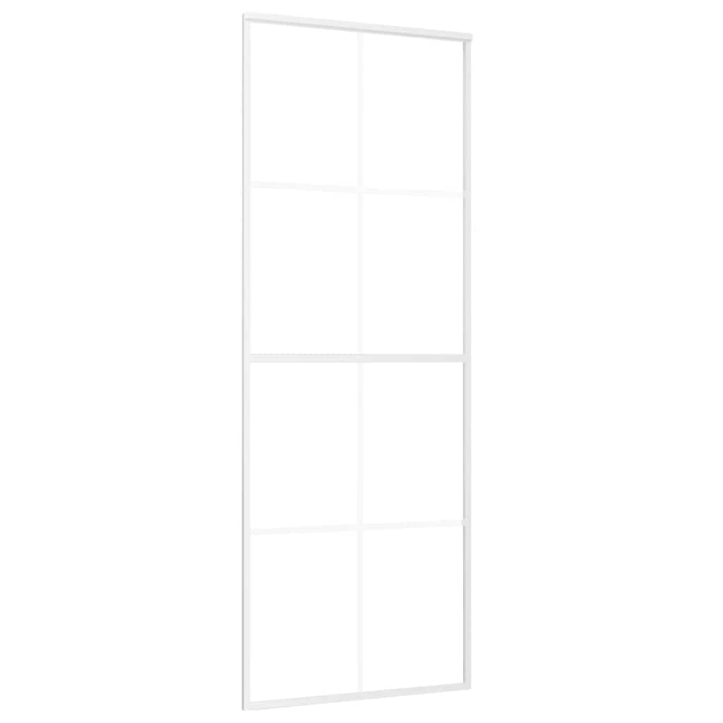 Schiebetür Milchglas ESG und Aluminium 76 x 205 cm Weiß