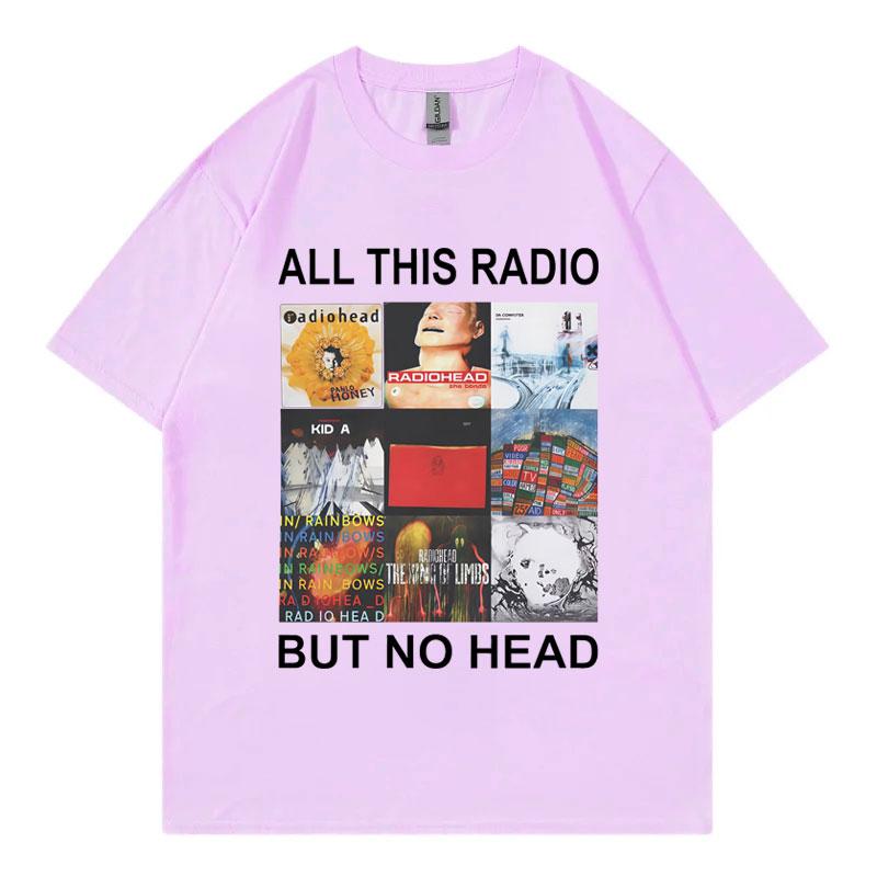 Všechna tato rádia, ale žádná hlava Tričko Rocková kapela Radiohead Hudební album Grafická trička Pánské dámské oblečení Móda Hip Hop Trička