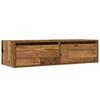 TV Cabinet with LED Lights Rustic Wood Look 100 x 35.5 x 25 cm