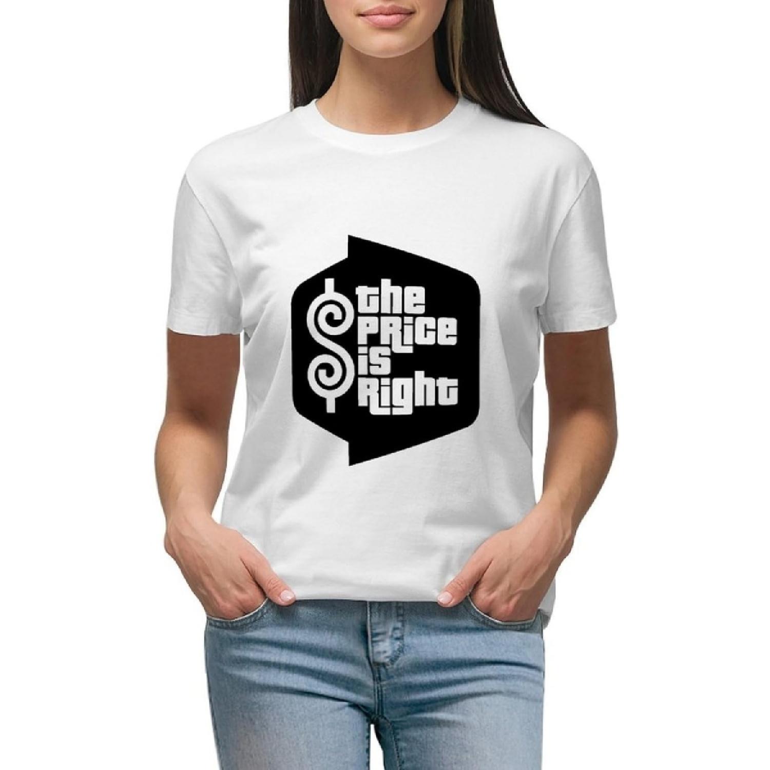 MENPULAM The Price is Right Women s Short Sleeve Print T Shirt Summer Tee Top S