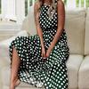 Vestido de Mujer Jersey Holgado Estampado de Lunares Vestido Chaleco Ropa de Calle para Uso Diario