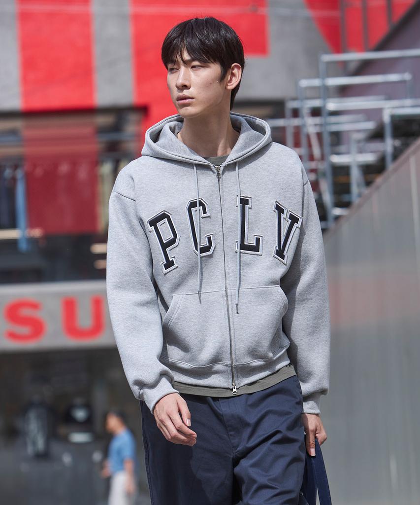 Pol Pclv Double Applique Zip-Up Hoodie_Gray