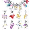 Copper Luminous Constellations Scorpio Aries Cancer Pendant Charms Bead Fit Original Bracelet Diy Jewelry For Women Gifts