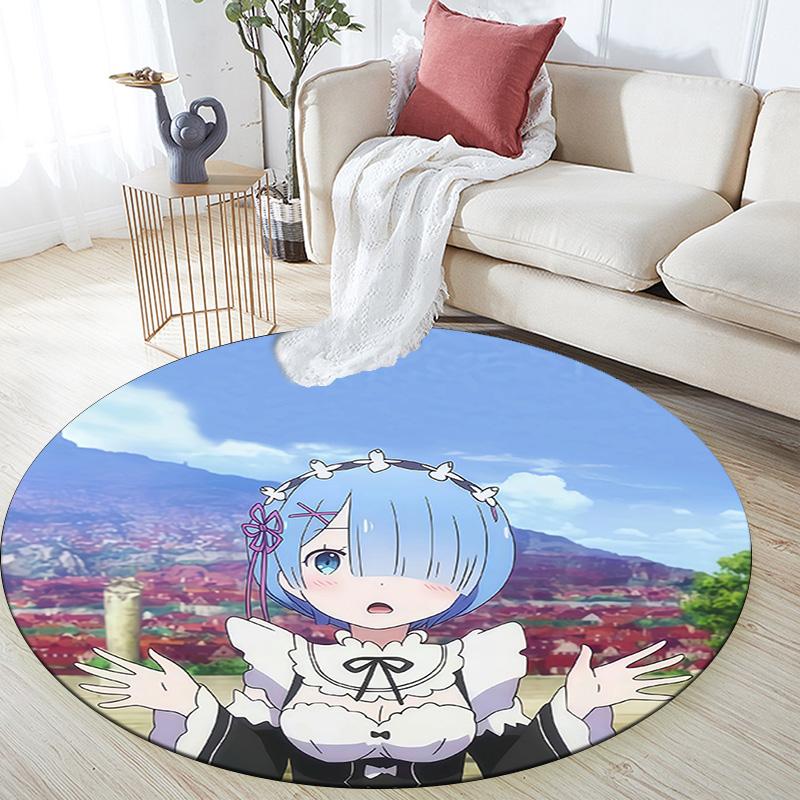 ReZero Round Area Rug,Carpet Rug for Living Room Bedroom Sofa Playroom Decor,Non-slip Floor Mat