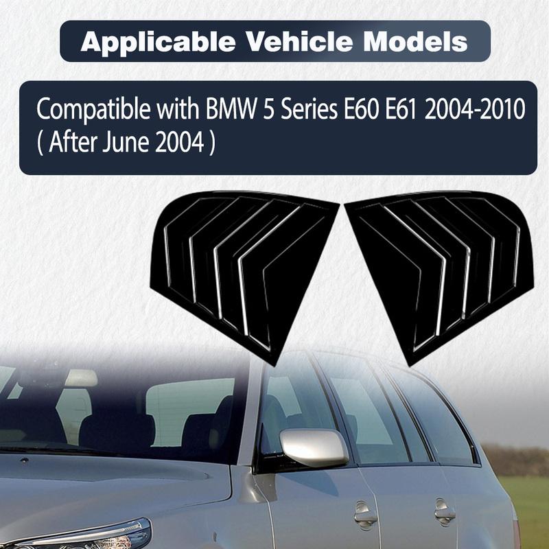 Pair Rear Side Window Trim Spoiler for BMW 5 Series E60 E61 2004 2006 2007 2008 2009 2010 Window Shutter Cover Louver Air Vents