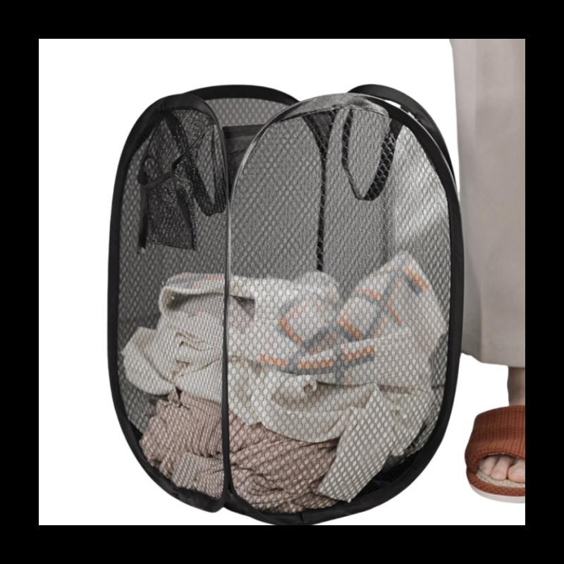 

Large Laundry Basket Collapsible Mesh Pop Up Laundry Bag Side Pocket Breathable Clothes Storage Laundry Storage Organization