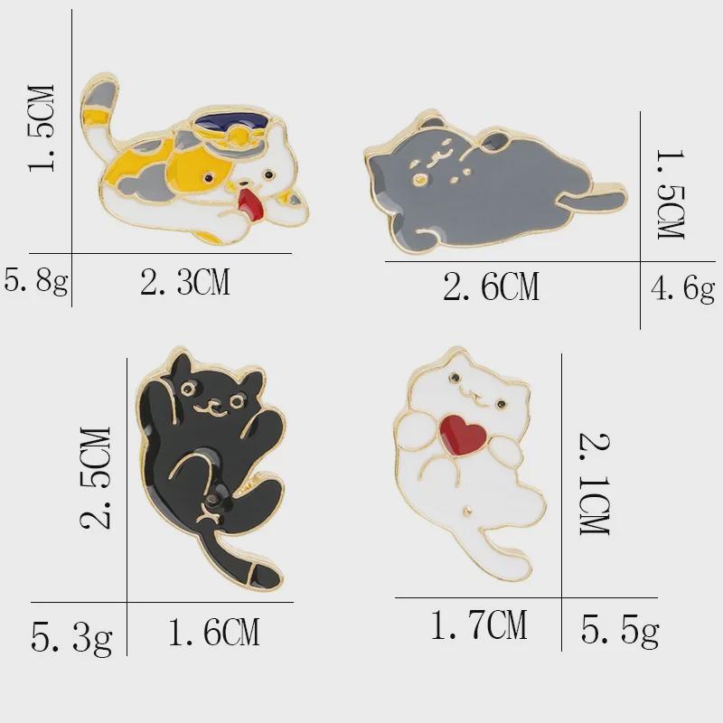 Broche Chaton de Dessin Animé: Badge en forme de goutte d'huile pour chat mignon pour chemises