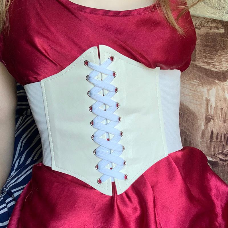 Korzetový Pás Obvaz Super Široký Pu Kůže Korzet Zeštíhlující Tělo Ženy Elastické Vysoký Pas Pásy Cinto Sobretudo Feminin Ceinture