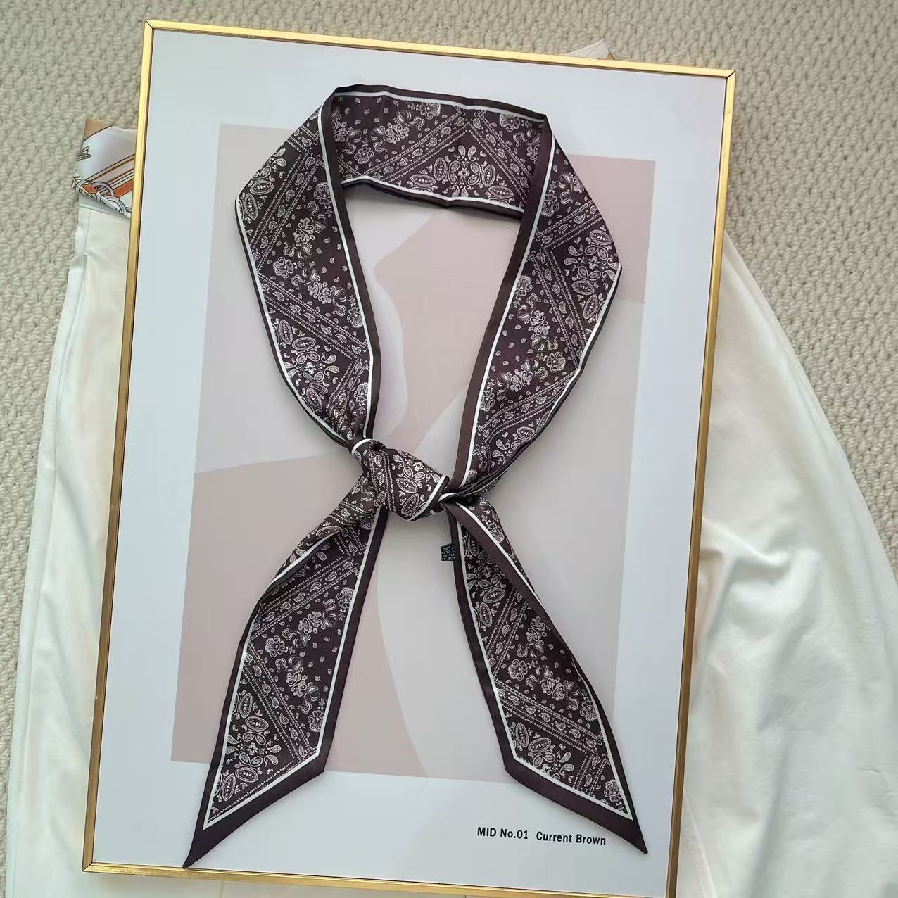 

New small cashew silk scarf, belt tie, waist accessories, ribbon, headband with jeans, skirt decoration wholesale