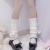 Winter Long Knit Foot Cover Crochet Leg Warmers Leggings Warm Solid Color Braided Striped Knee High Socks for Women