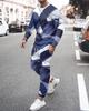 Men's Long Sleeve T-Shirts Sets Abstract Pattern 3D Print Sports T-Shirt Pants Suit Fashion Tracksuit 2-Piece Jogger Outfits