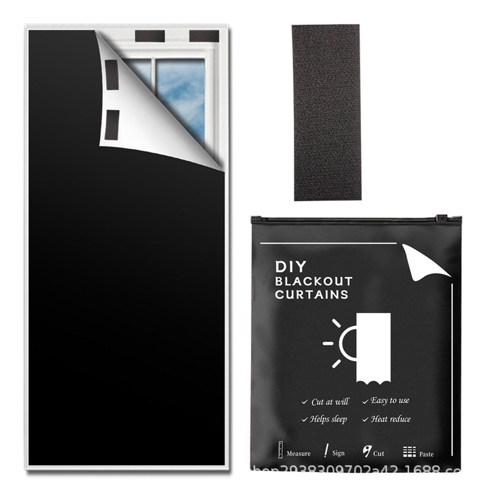 

Портативные шторы Ткань 420D с покрытием Полная темнота Дорожные шторы Настраиваемые DIY для спальни гостиной one size чёрный