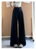 Women's Khaki High-Quality Straight-Leg Drape Suit Pants - Spring 2026 Style