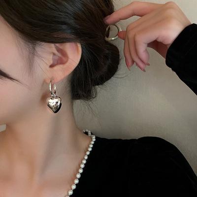 925 Sterling Silver Vintage Heart Earrings For Women Trendy Earring Jewelry Prevent Allergy Party Accessories G