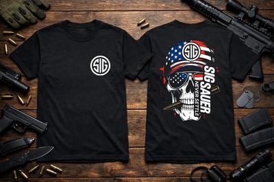 Sig Sauer USA Totenkopf Kugel - T-Shirt Schwergewicht S M L XL 2XL 3XL 4XL 5XL