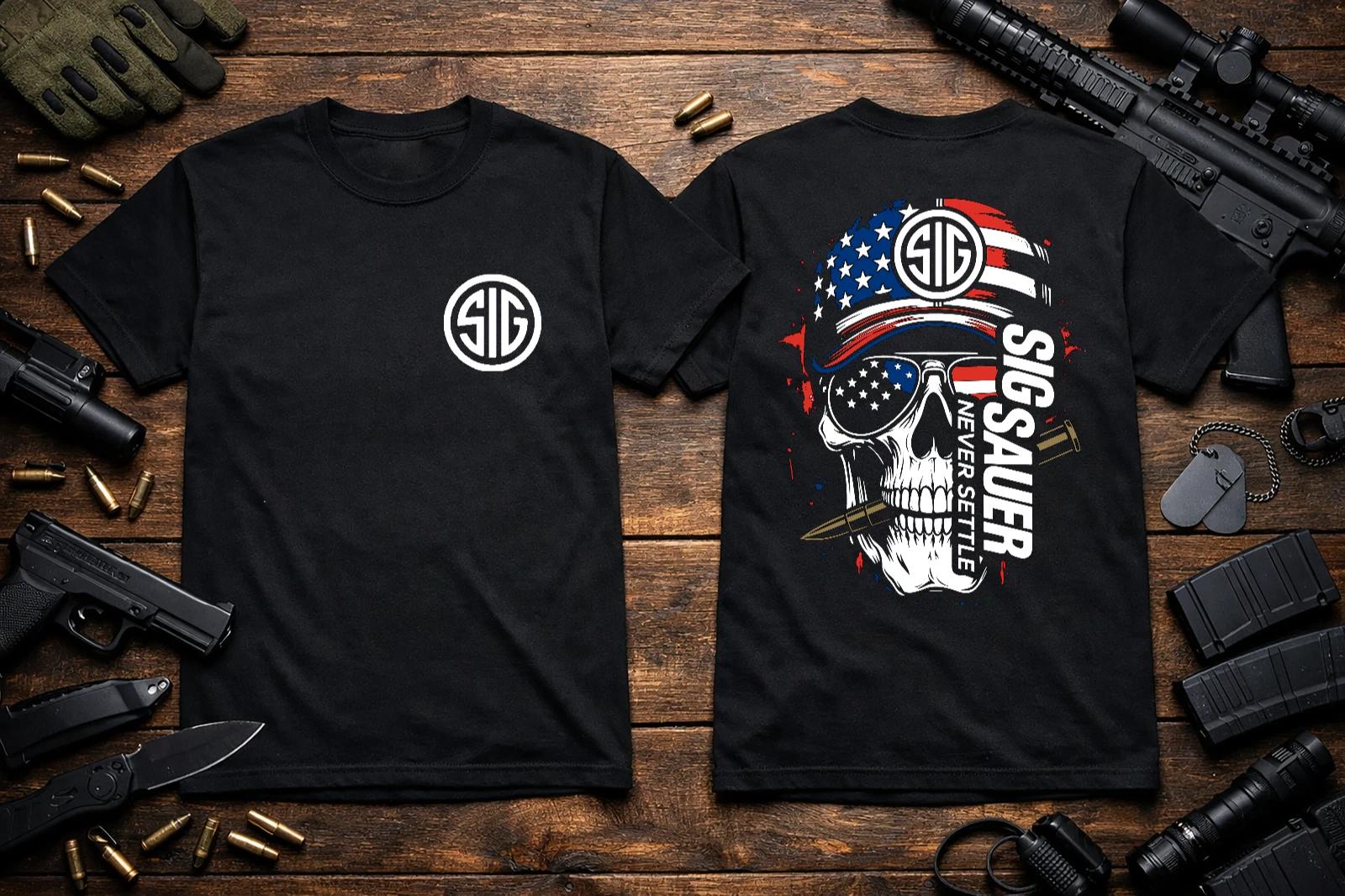 

Sig Sauer USA Skull Bullet - T-Shirt Heavyweight S M L XL 2XL 3XL 4XL 5XL M