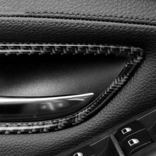 Carbon Fiber Side Door Handle Bowl Cover Trim For BMW 5 Series F10 2011-2016