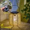 Solar Powered Hanging Lamp Multi-Function Rustic Lampshade Light IP44 Waterproof Solar LED Garden Lamp for Garden Yard Patio