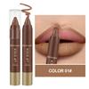 Fit Colors 6 Colors Chocolate Lip Liner Lipstick Pen, Waterproof Matte Nude Brown Lip Pencil, Long Lasting Smudge-Proof Lip Contouring Makeup