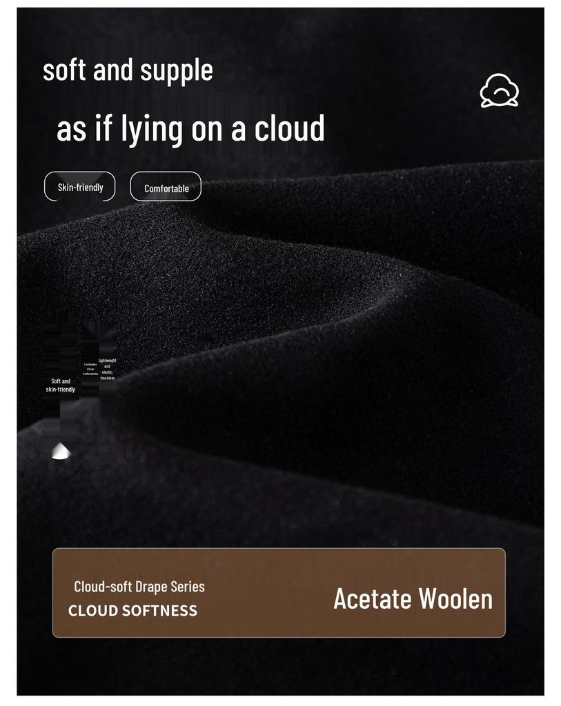 2025 New College Style Black A-Line Wool Skirt - Autumn/Winter Pear-Shaped Exclusive