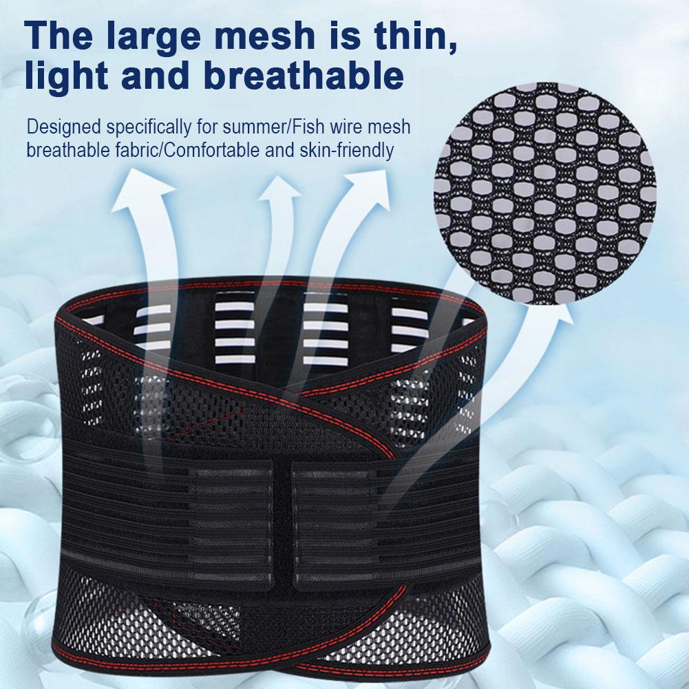 Verstellbarer Taillentrainer-Gürtel für Männer und Frauen, untere Rückenstütze, Wirbelsäulenstütze, Taillengürtel, orthopädisches, atmungsaktives Lendenkorsett