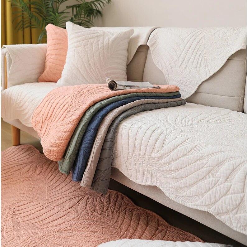 Moderní japonský potah na pohovku Super měkká bavlněná látka Protiskluzové podsedáky na pohovku Potah Zesílená prošívaná pohovková deka Kryt na gauč