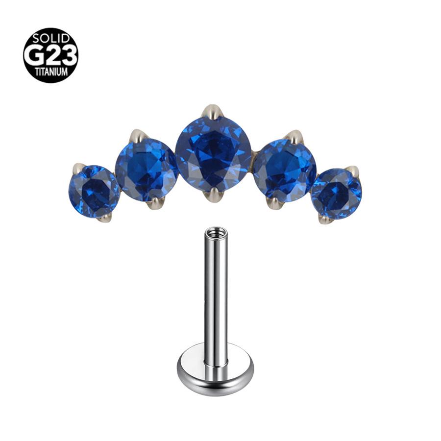 F-136 Titanium Alloy 1.0-1.2 Gauge Internally Threaded Cartilage Lip Ring Stud