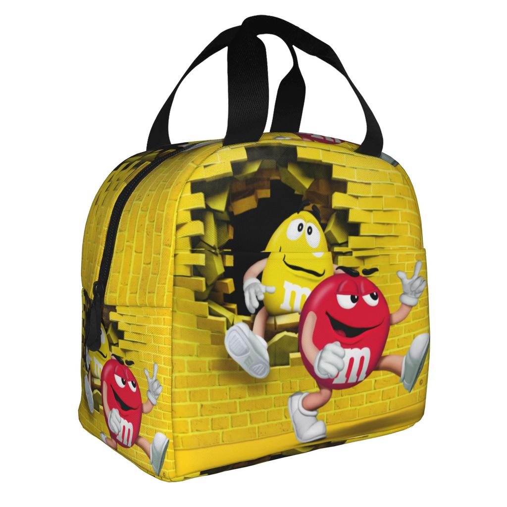 M-&-M-S Chocolate Lunch Bag Men Women Funny Candy Meme Cooler Thermal Insulated Lunch Box for Adult Office