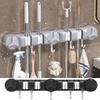 Strong Fixed Wall-Mounted Mop Clip 5 Hooks Mop Hanging Rack Suction Cup Mop Holder  Garage