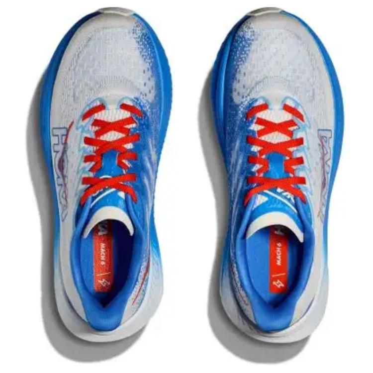 HOKA One One Mach 6 Y2K Retro Laufschuhe Weich Bequem Rutschfest Langlebig Low-Top Laufschuhe Herren Laufschuhe Hellgrau 1147790-WHTV