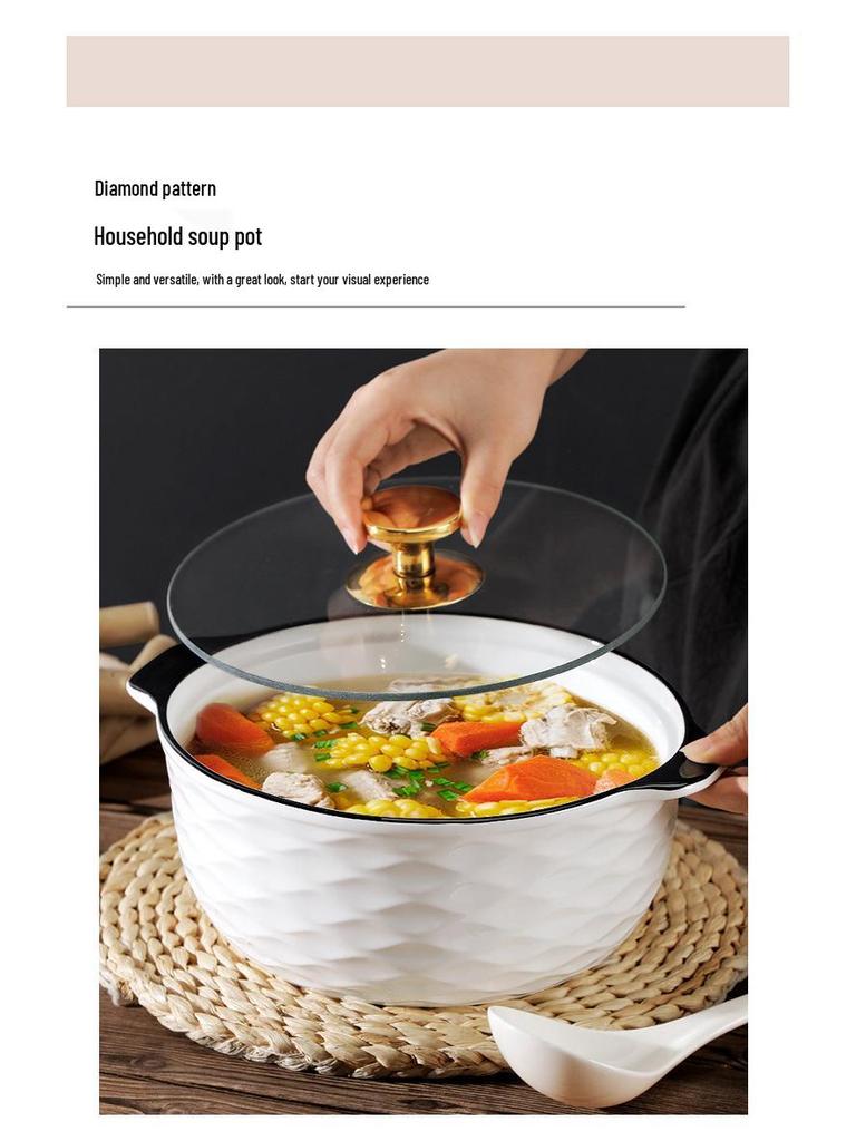 10.5" Double-Ear Ceramic Sauerkraut Fish Bowl - Large, Anti-Scald, with Lid