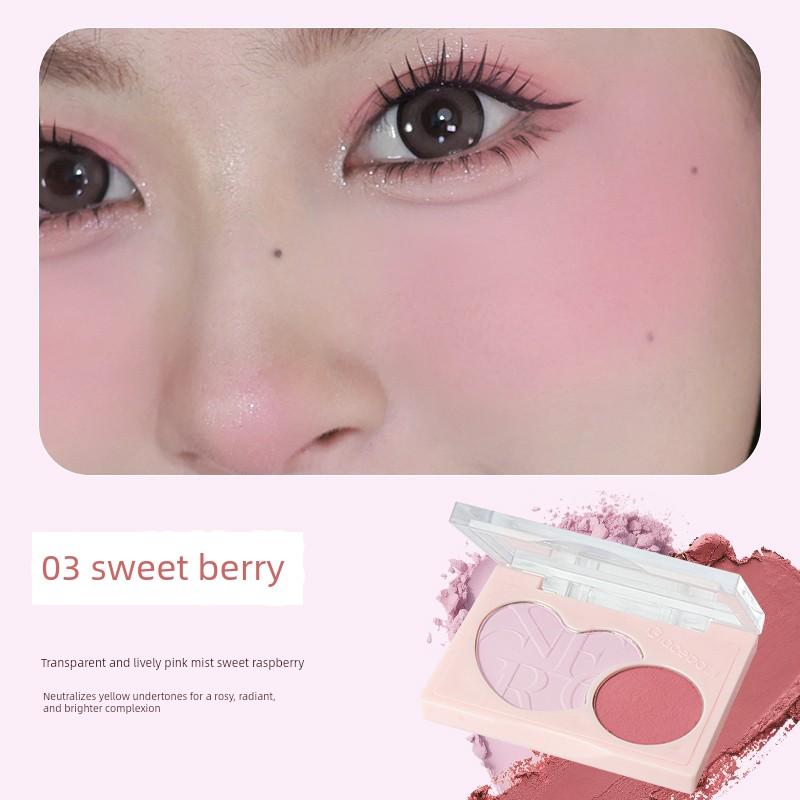 Gracebabi Dual-Effect Soft Velvet Atmosphere Blush Brightens Facial Shadows and Enhances Contouring Without Smudging