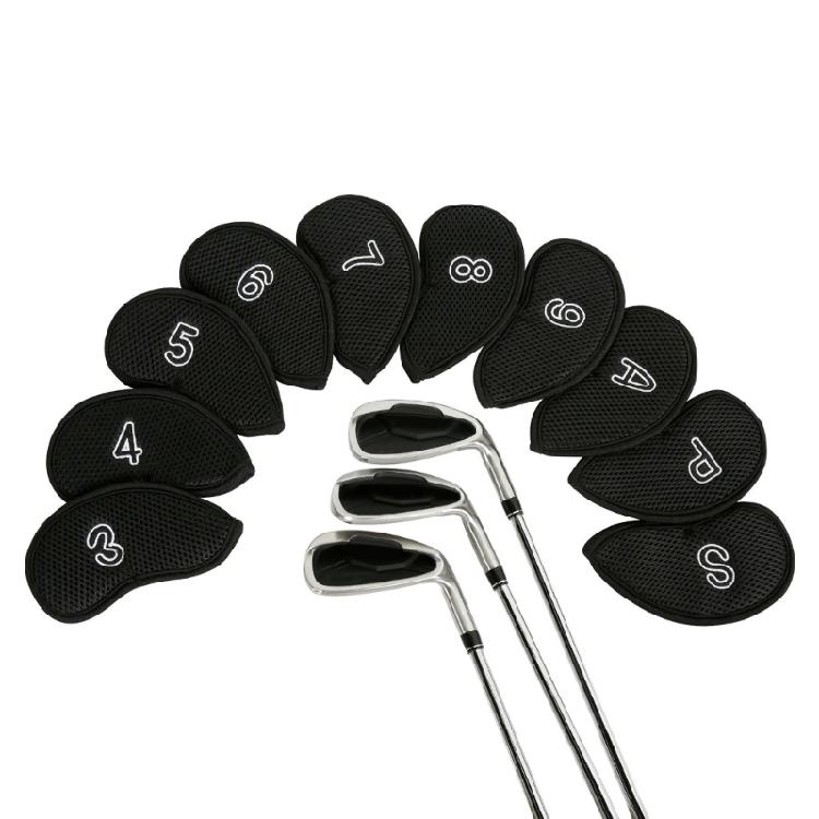 10Pcs Mesh Fabric Golf Head Covers Golf Club Head Golf Wedges Covers with Number