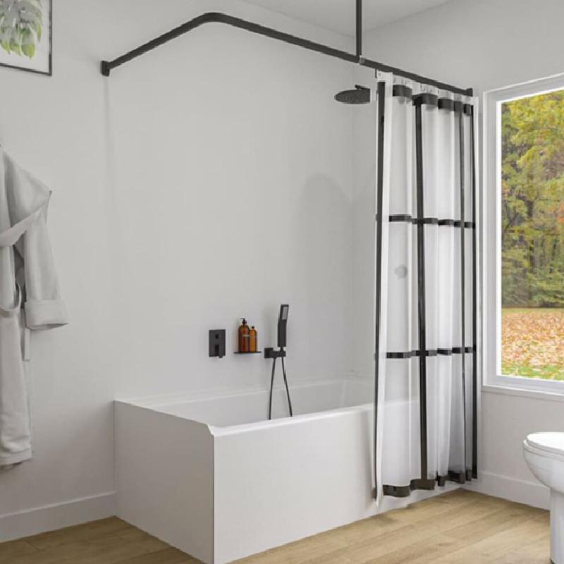 Pattern Transparent Checkered Bathroom Shower Curtain Waterproof Partition Tool
