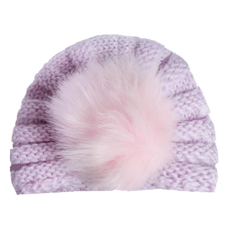 New Autumn and Winter Children's Warm Wool Hat, Baby Ear Protector Pullover Hat, Baby Hairball Hat Indian Hat