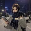 Imitation cashmere plaid scarf women's autumn and winter warm long shawl two students soft scarf men