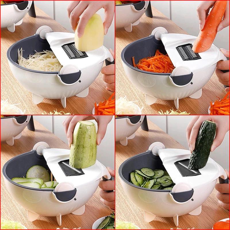Multifunction Vegetable Chopper With Drain Basket For Home Kitchen Food Prep