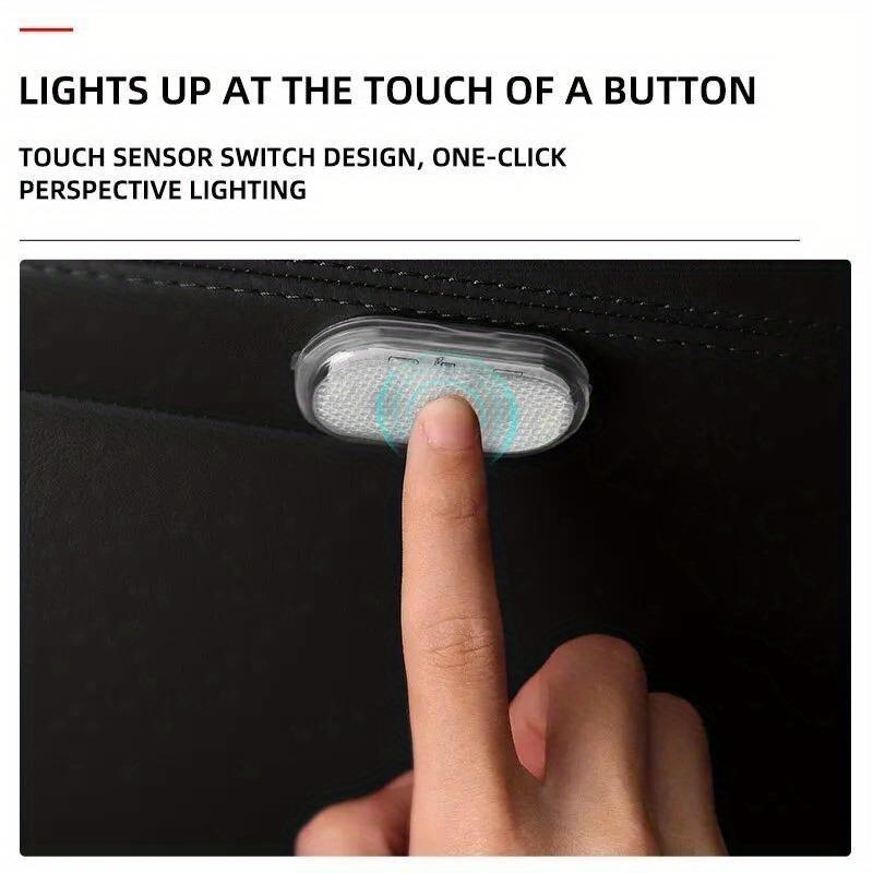 Lumină LED compactă reîncărcabilă USB pentru mașină cu activare magnetică la atingere și iluminare multicoloră